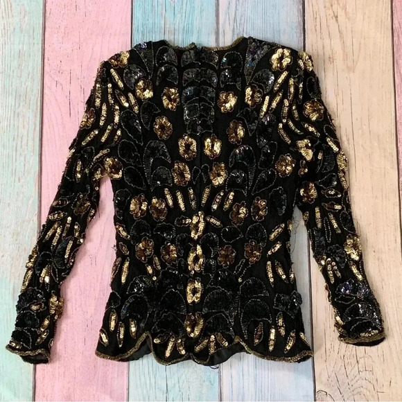 Beautiful vintage sequin long sleeve top - Picture 7 of 10